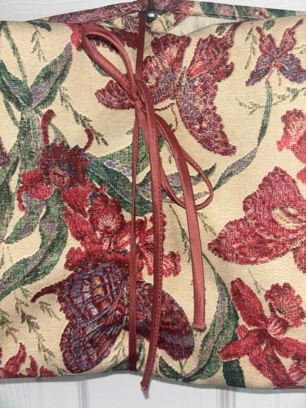 Vintage Tapestry Floral Butterfly Garment/Linen Bag